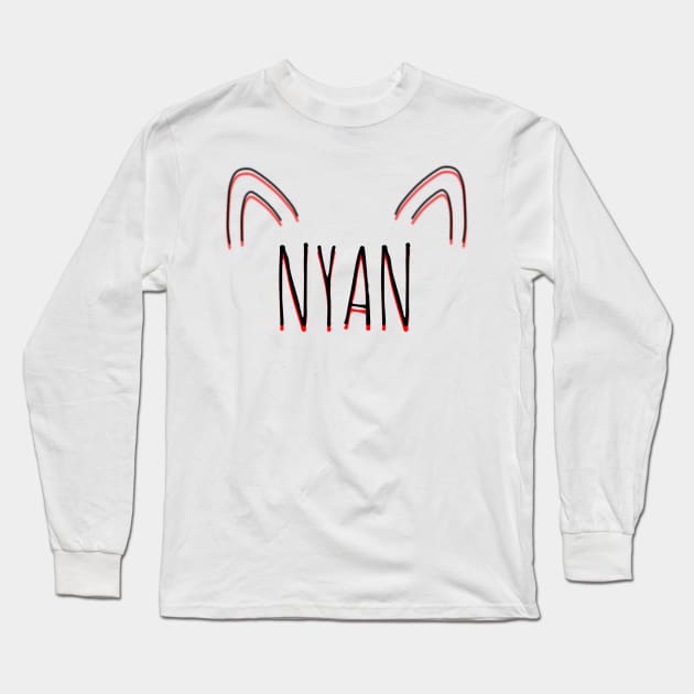 Nyan Cat Ears Long Sleeve T-Shirt by Lukaru